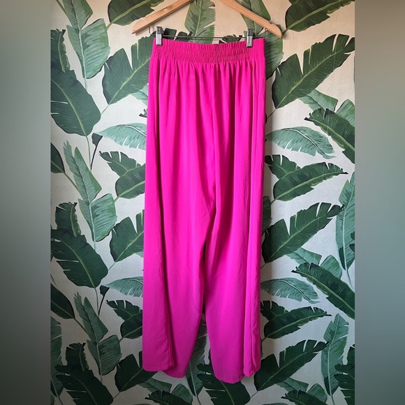 Miss Avenue Womens Pink Palazzo Pants Wide Leg Pants Hot Pink Small - Picture 6 of 9
